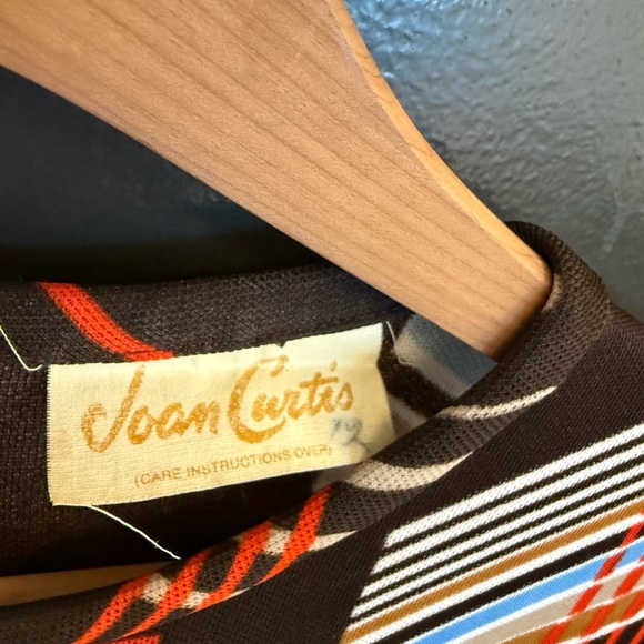 Joan Curtis size 12 (fits size 8-10) Long Sleeve Bishop Dress Geometric Pattern - Picture 5 of 15